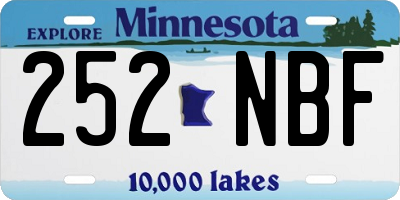MN license plate 252NBF