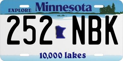 MN license plate 252NBK