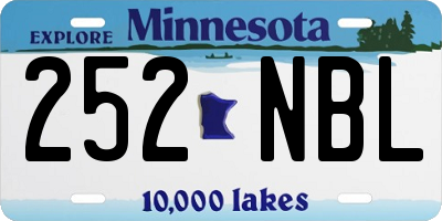 MN license plate 252NBL