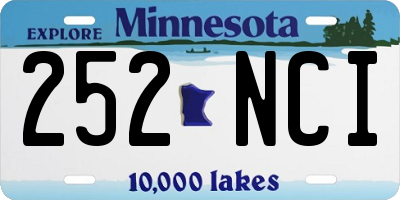 MN license plate 252NCI