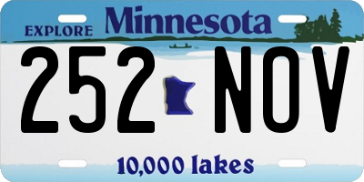 MN license plate 252NOV