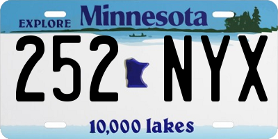 MN license plate 252NYX
