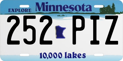 MN license plate 252PIZ