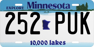 MN license plate 252PUK
