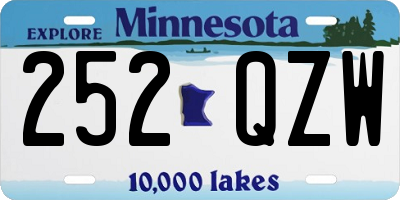 MN license plate 252QZW