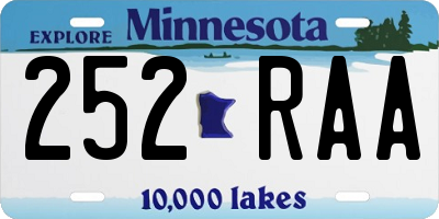 MN license plate 252RAA