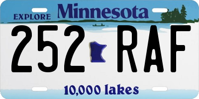 MN license plate 252RAF