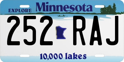 MN license plate 252RAJ