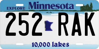 MN license plate 252RAK