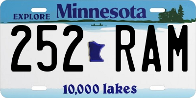 MN license plate 252RAM