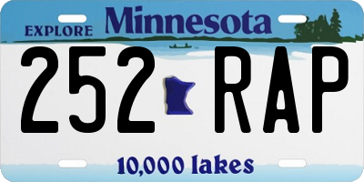 MN license plate 252RAP