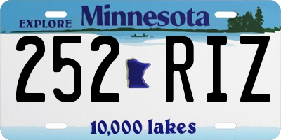 MN license plate 252RIZ