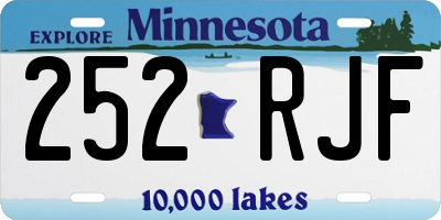 MN license plate 252RJF
