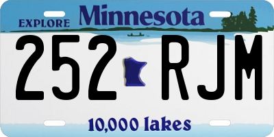 MN license plate 252RJM