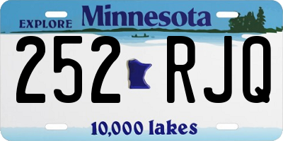 MN license plate 252RJQ