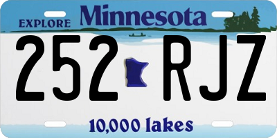 MN license plate 252RJZ