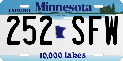 MN license plate 252SFW