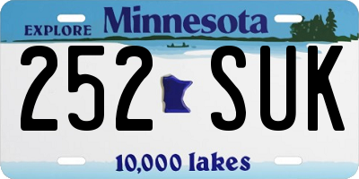 MN license plate 252SUK