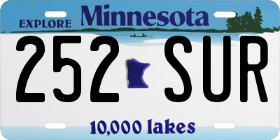 MN license plate 252SUR