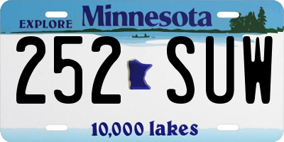 MN license plate 252SUW