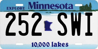 MN license plate 252SWI