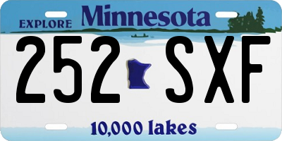 MN license plate 252SXF