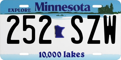 MN license plate 252SZW