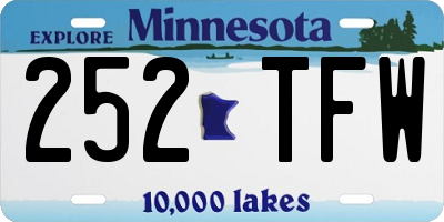 MN license plate 252TFW