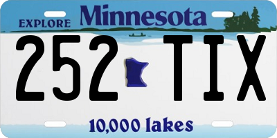 MN license plate 252TIX