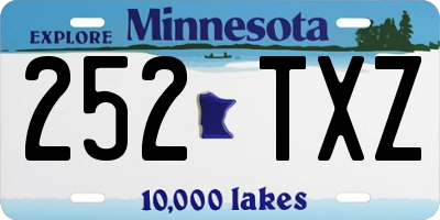 MN license plate 252TXZ