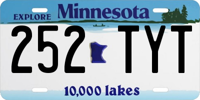 MN license plate 252TYT