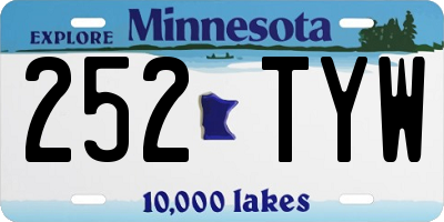 MN license plate 252TYW
