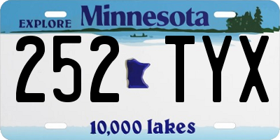 MN license plate 252TYX