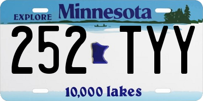 MN license plate 252TYY