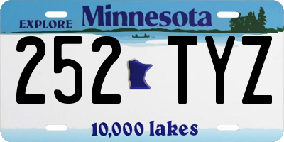 MN license plate 252TYZ