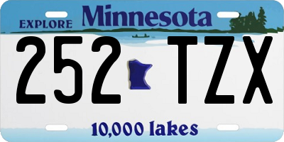 MN license plate 252TZX