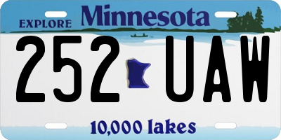 MN license plate 252UAW