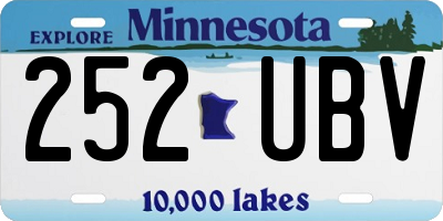 MN license plate 252UBV