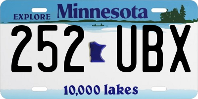 MN license plate 252UBX