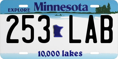 MN license plate 253LAB