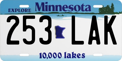 MN license plate 253LAK