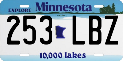 MN license plate 253LBZ