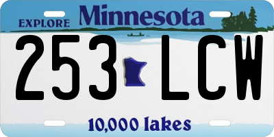 MN license plate 253LCW