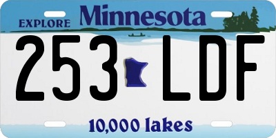 MN license plate 253LDF