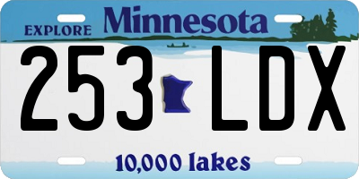 MN license plate 253LDX