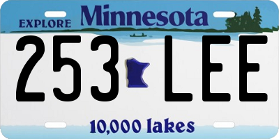 MN license plate 253LEE