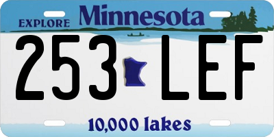 MN license plate 253LEF