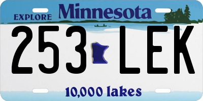 MN license plate 253LEK