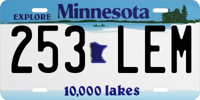MN license plate 253LEM