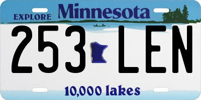 MN license plate 253LEN